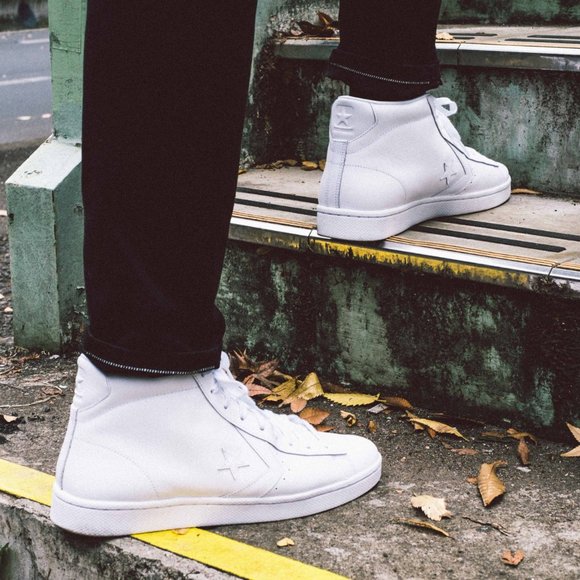 NIB Converse Pro Leather 76 Mid White/White/White 155335C US Mens 9.5 - Picture 2 of 6